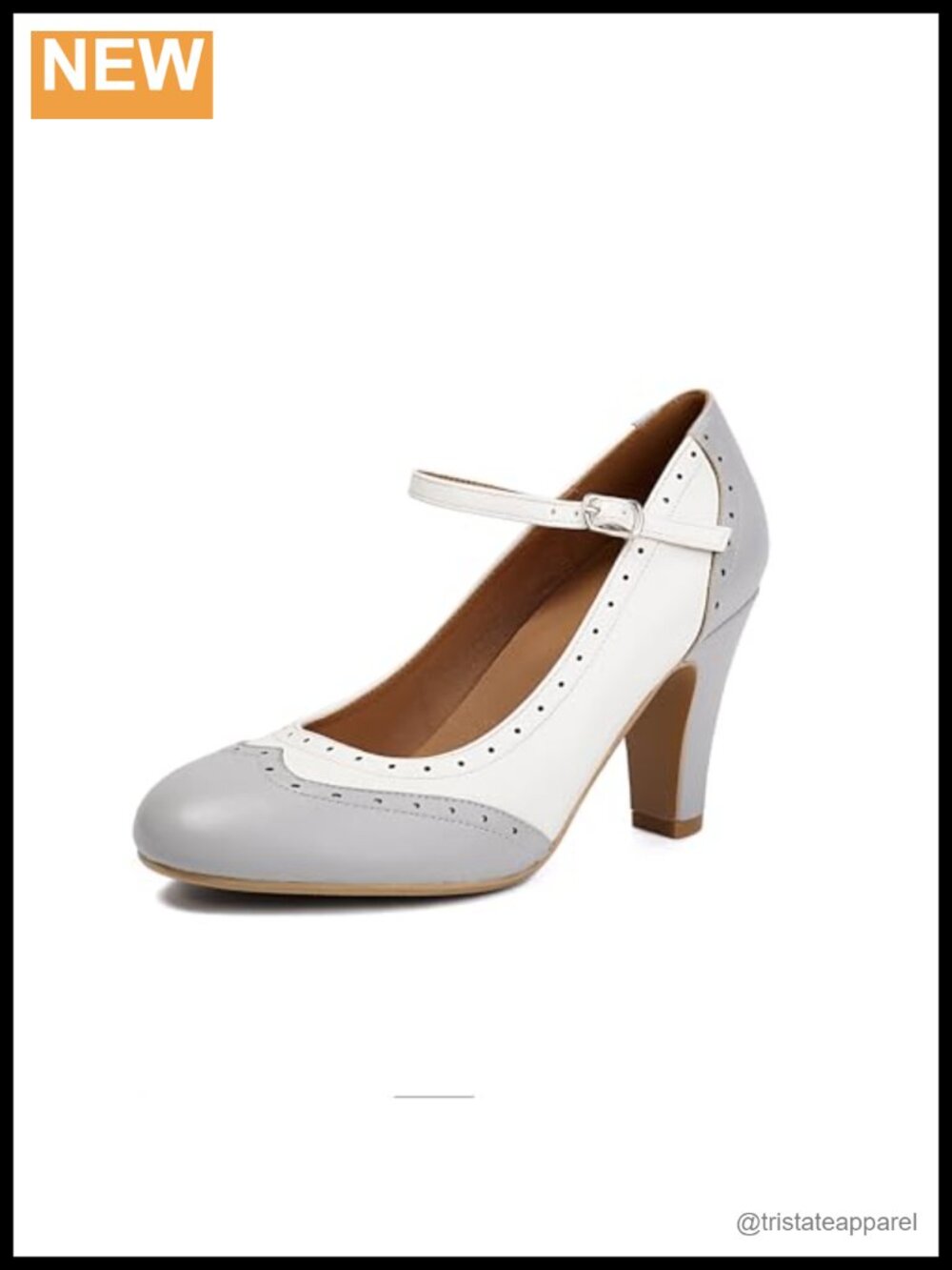 Women's Mary Jane Wingtip Oxford Heels Ankle Strap Retro Vintage Pumps